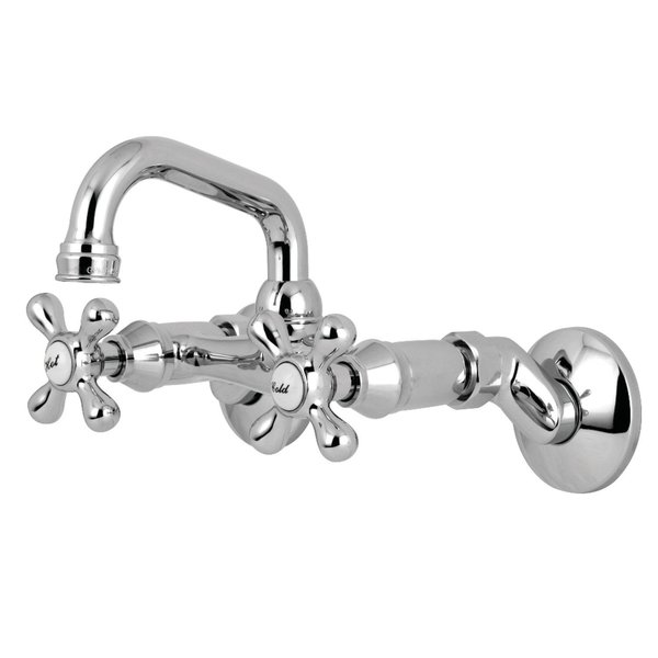 Kingston Brass KS212C Two-Handle Wall Mount Bar Faucet, Polished Chrome KS212C